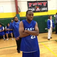 A participant posing in the middle of the court.