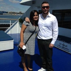 Day Habilitation Director and Assistant Director pose on deck.