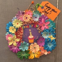 Handmade artwork prepared by a participant.