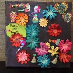 Beautiful handmade birthday card for Fran, a DayHab coordinator.