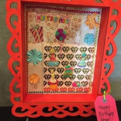 A birthday artwork prepared by a participant.