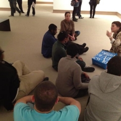 Listening to an art lecture at The MET.