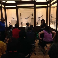 Observing one of the exhibits at The MET.