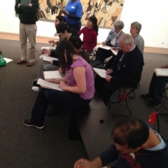 Participating in an art session at The MET.