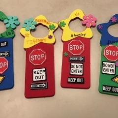 Participants learn about street safety while using street signs in their artwork.
