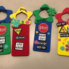Participants learn about street safety while using street signs in their artwork.