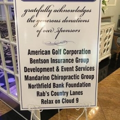 A post board thanking event sponsors.