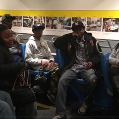 Participants at the Transit Museum.