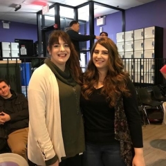 Attendees at the Bowl-A-Thon.  ID:  Two attendees are smiling for the camera.
