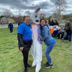 City Access staff pose with the bunny.