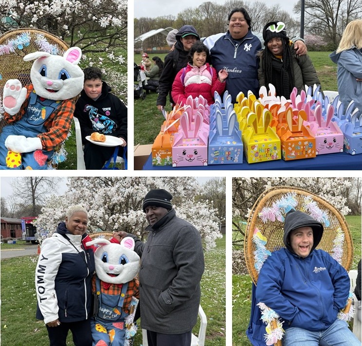 Pictures with the bunny.